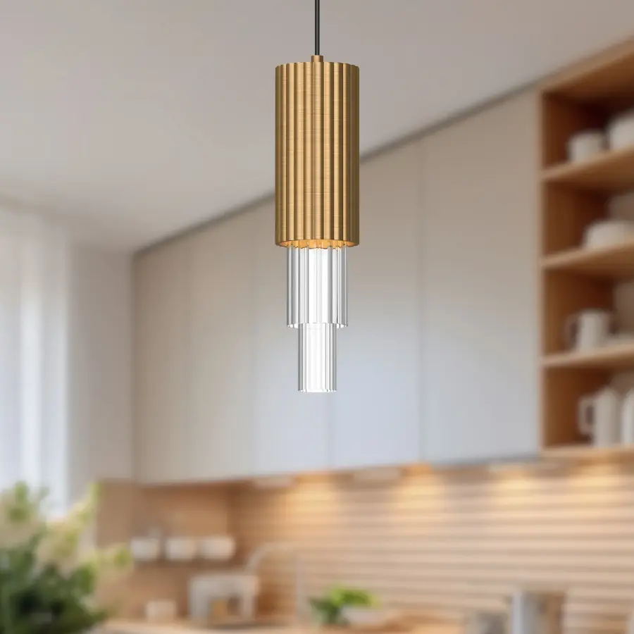 Bordeaux 4-Inch Pendant in Aged Gold - Image 3