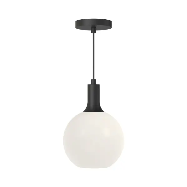 Castilla 8-Inch Pendant in Matte Black with Clear Glass - Image 1