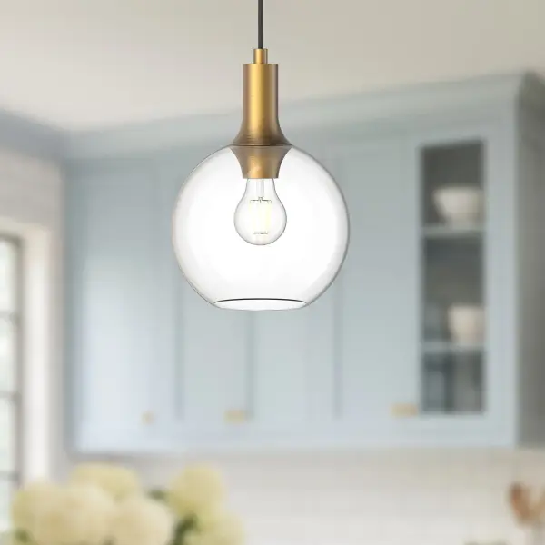 Castilla 8-Inch Pendant in Matte Black with Clear Glass - Image 2