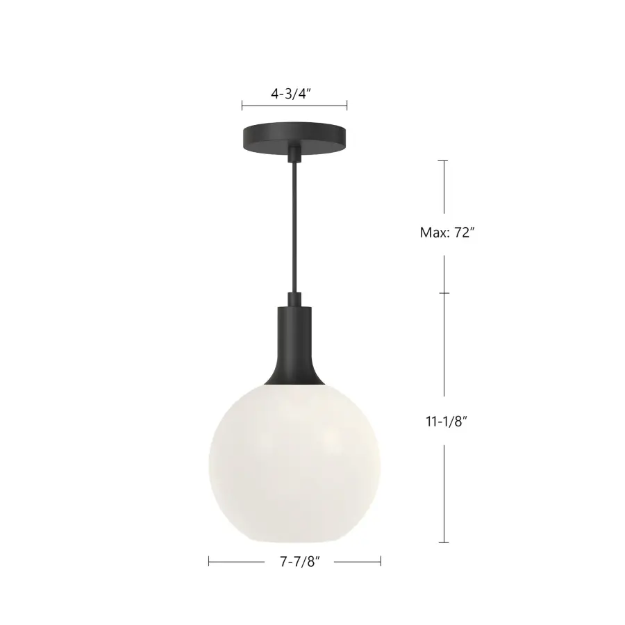 Castilla 8-Inch Pendant in Matte Black with Clear Glass - Image 11
