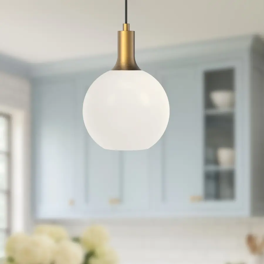 Castilla 8-Inch Pendant in Matte Black with Clear Glass - Image 3