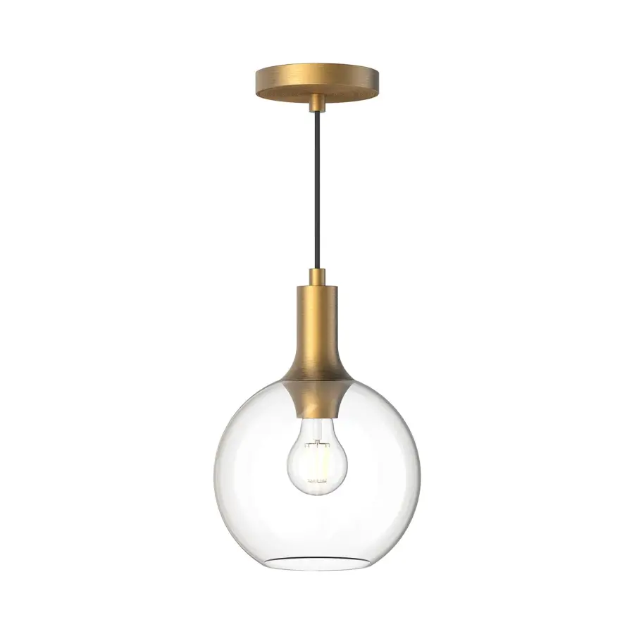 Castilla 8-Inch Pendant in Matte Black with Clear Glass - Image 6