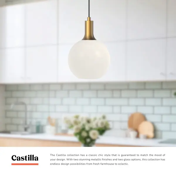 Castilla 8-Inch Pendant in Matte Black with Clear Glass - Image 9