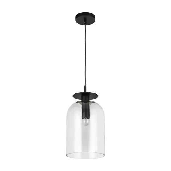 Elegant Modern Pendant with Feminine Curves and Clear Glass Dome - Image 6