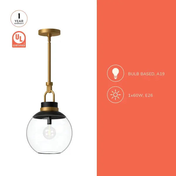 Copperfield 12-Inch Chrome Pendant with Clear Glass - Image 9