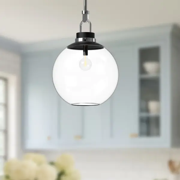 Copperfield 16-Inch Chrome Pendant with Clear Glass - Image 5