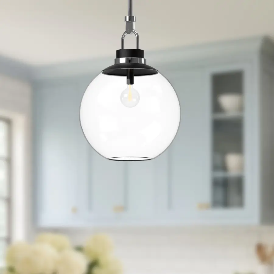 Copperfield 16-Inch Chrome Pendant with Clear Glass - Image 5