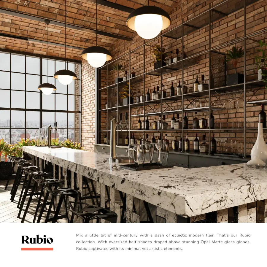 Rubio 11-Inch Pendant in Matte Black with Opal Glass - Image 12