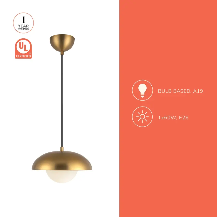 Rubio 11-Inch Pendant in Matte Black with Opal Glass - Image 13