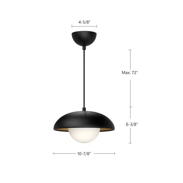 Rubio 11-Inch Pendant in Matte Black with Opal Glass - Image 14