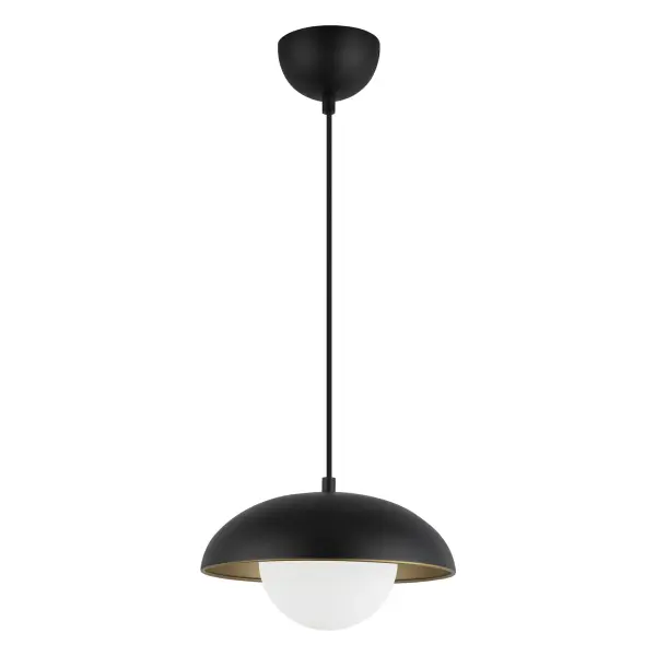 Rubio 11-Inch Pendant in Matte Black with Opal Glass - Image 3