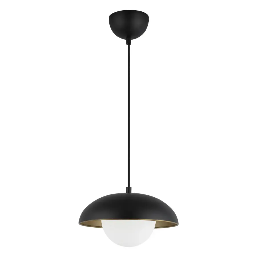 Rubio 11-Inch Pendant in Matte Black with Opal Glass - Image 3