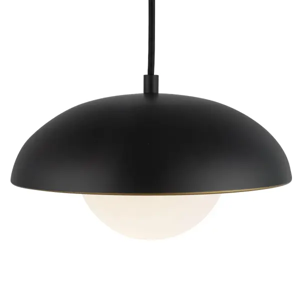 Rubio 11-Inch Pendant in Matte Black with Opal Glass - Image 4
