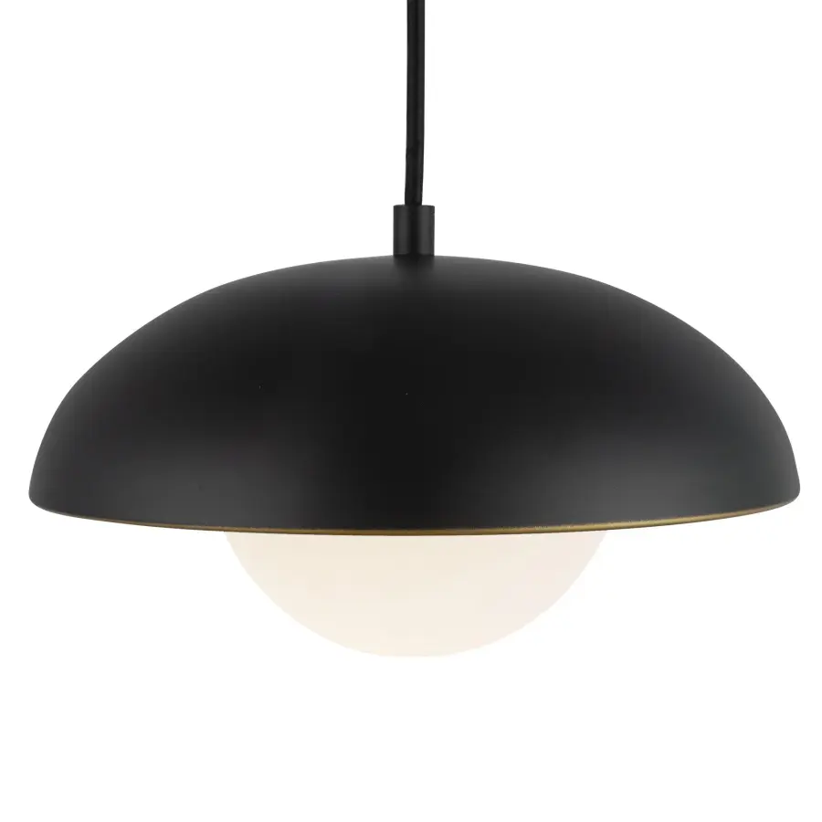 Rubio 11-Inch Pendant in Matte Black with Opal Glass - Image 4