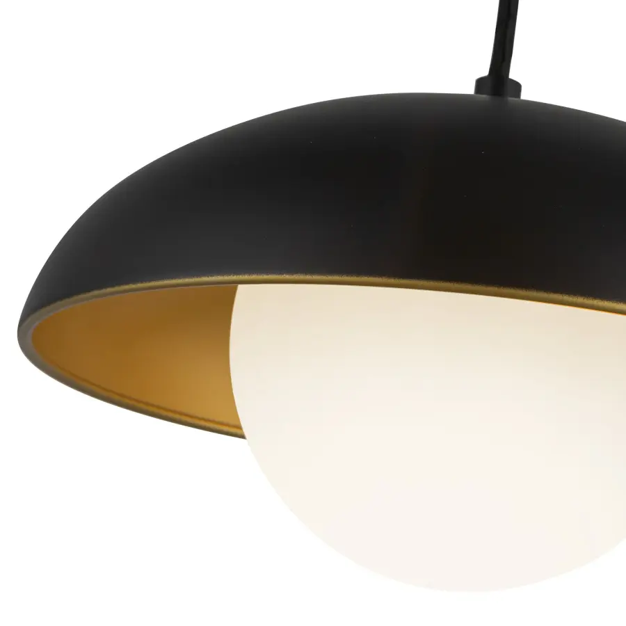 Rubio 11-Inch Pendant in Matte Black with Opal Glass - Image 5