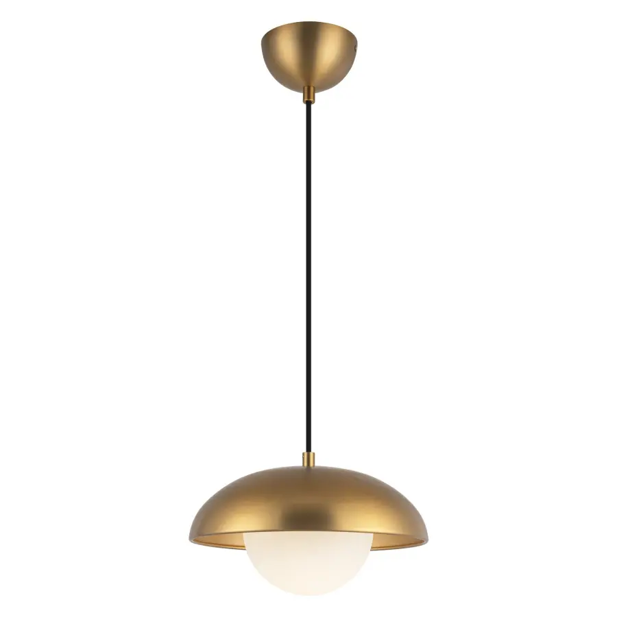 Rubio 11-Inch Pendant in Matte Black with Opal Glass - Image 7
