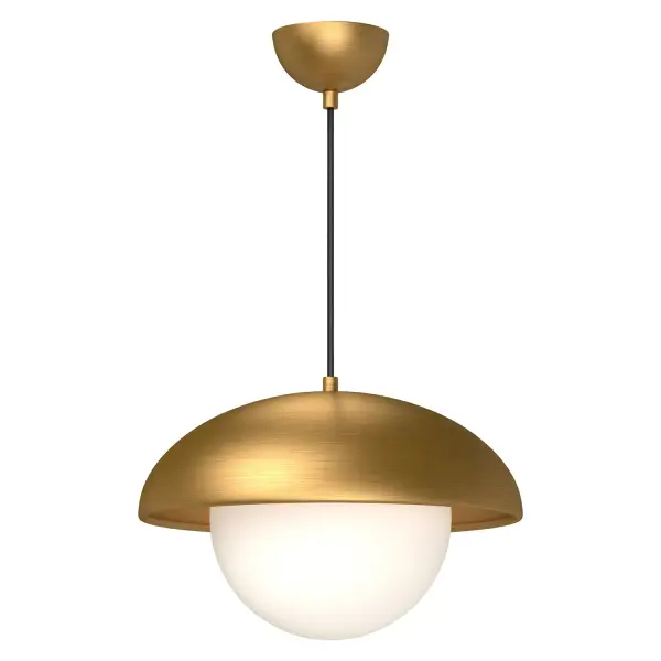 Rubio 16-Inch Pendant in Matte Black with Opal Glass - Image 1