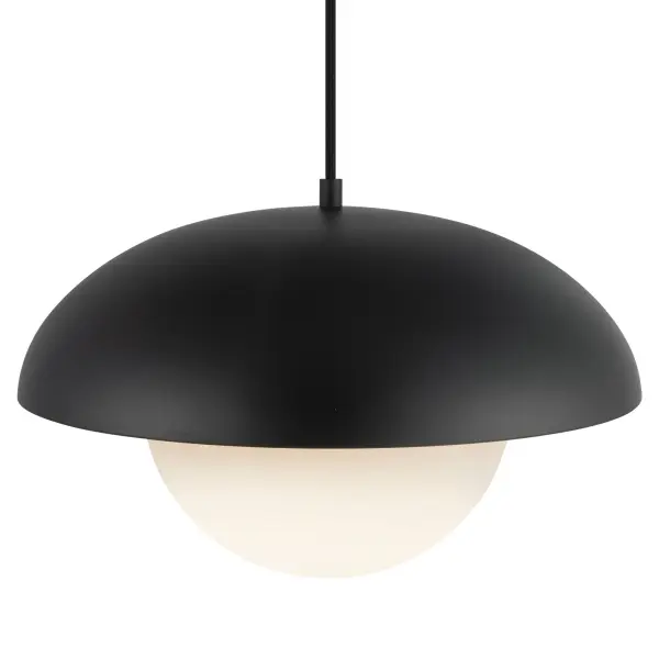 Rubio 16-Inch Pendant in Matte Black with Opal Glass - Image 6