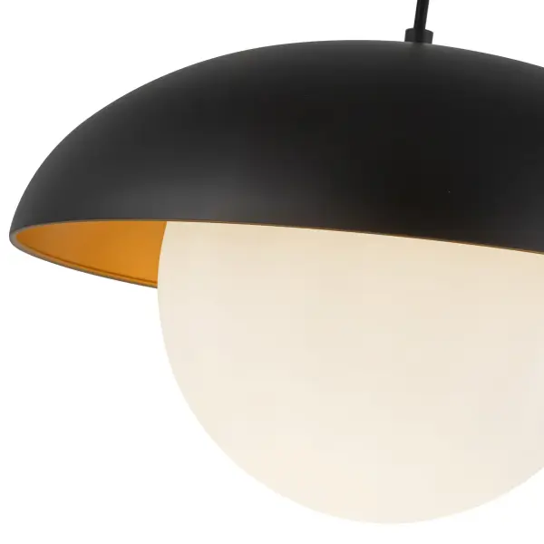 Rubio 16-Inch Pendant in Matte Black with Opal Glass - Image 7