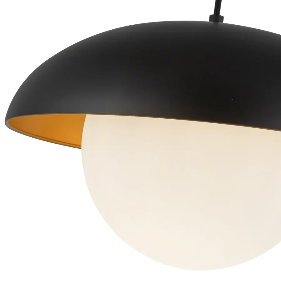 Rubio 16-Inch Pendant in Matte Black with Opal Glass - Image 7