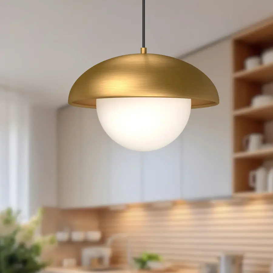 Rubio 16-Inch Pendant in Matte Black with Opal Glass - Image 9
