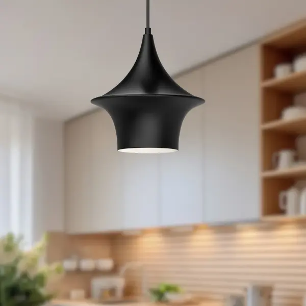 Emiko 9-Inch Pendant Light in Matte Black - Image 2