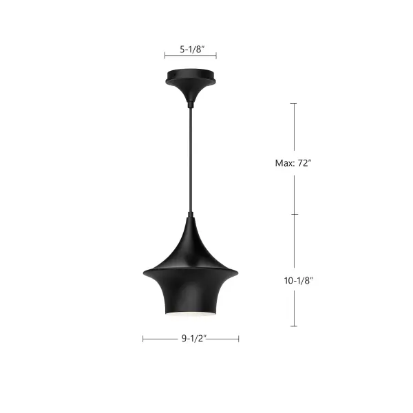 Emiko 9-Inch Pendant Light in Matte Black - Image 5