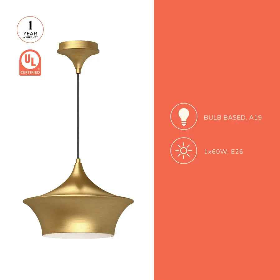 Emiko 13-Inch Pendant in Brushed Gold - Image 6