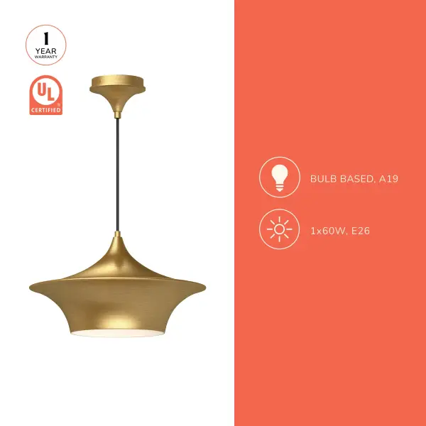 Emiko 16-Inch Pendant in Brushed Gold - Image 6