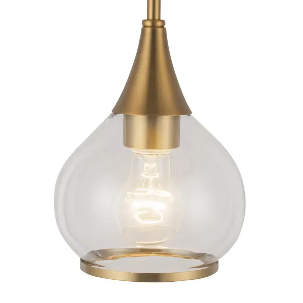 Hazel 6-Inch Pendant in Aged Gold with Clear Glass - Image 13
