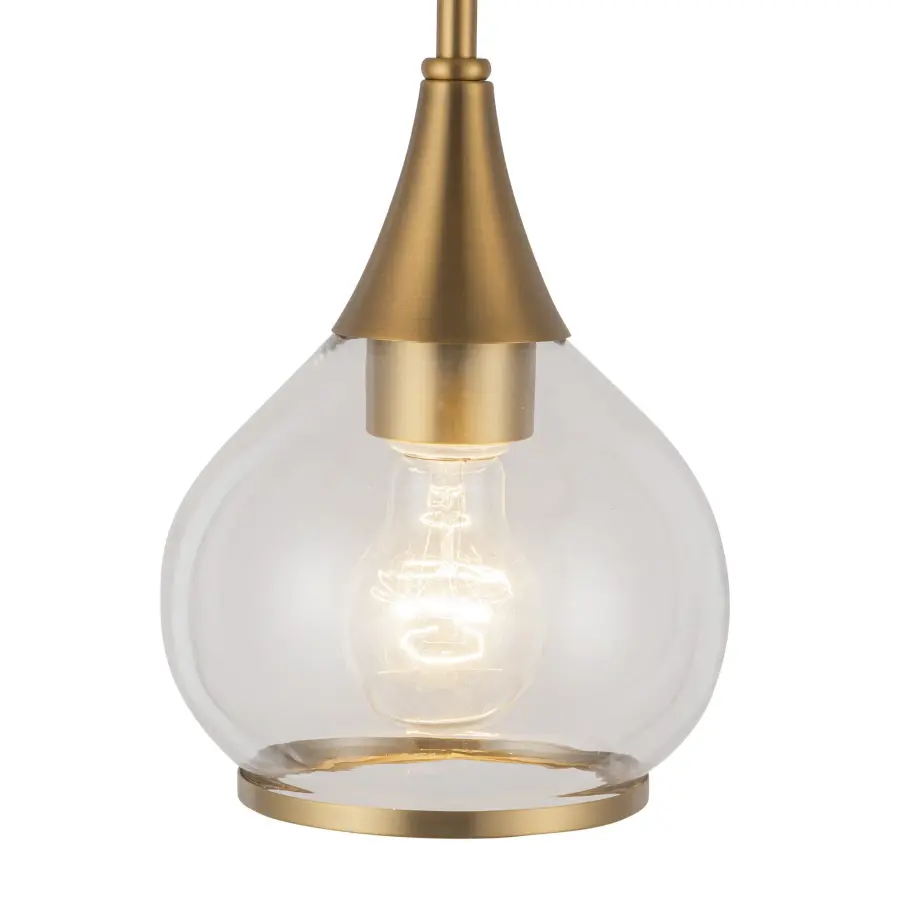 Hazel 6-Inch Pendant in Aged Gold with Clear Glass - Image 13