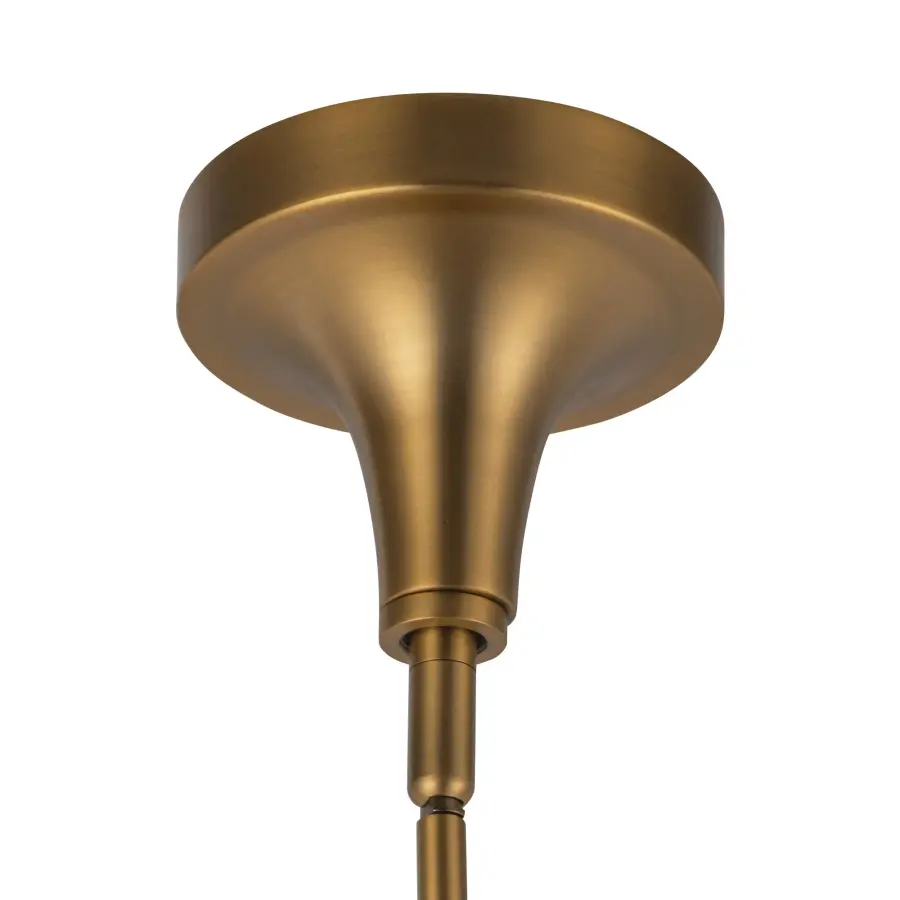 Hazel 6-Inch Pendant in Aged Gold with Clear Glass - Image 14