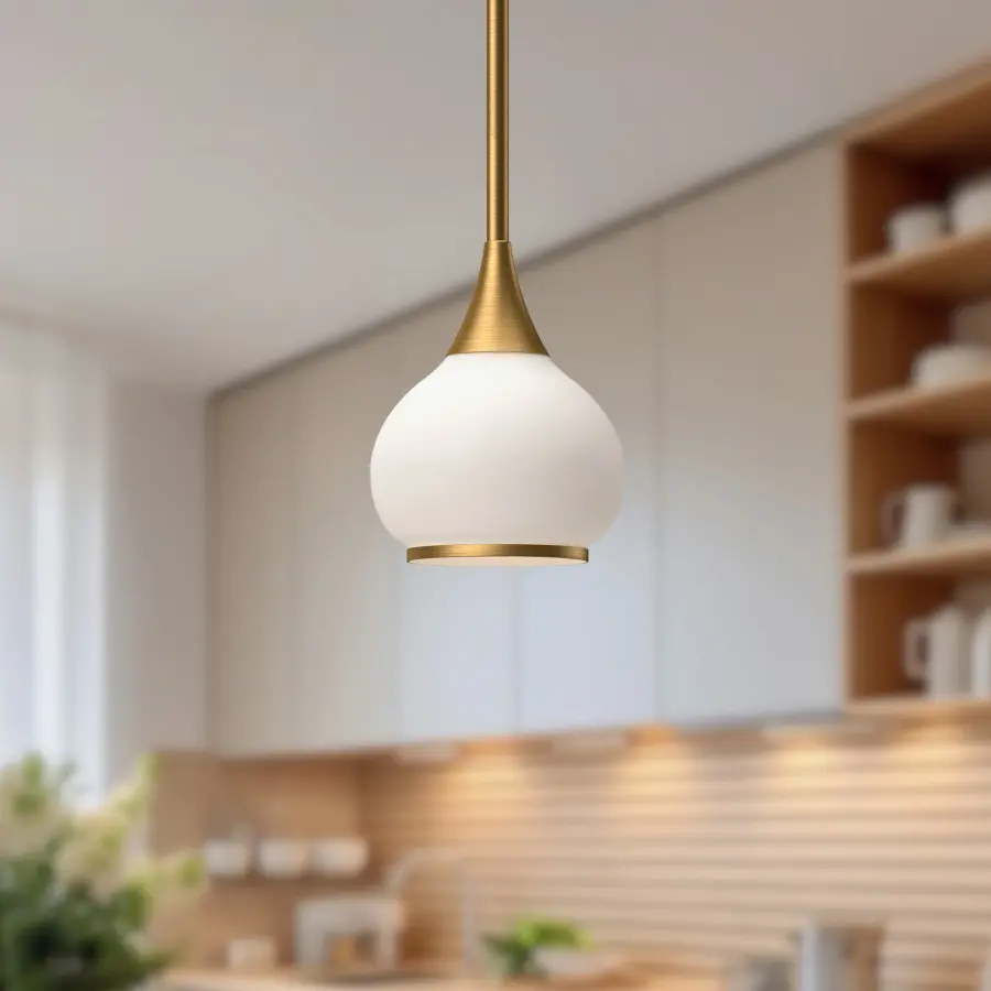 Hazel 6-Inch Pendant in Aged Gold with Clear Glass - Image 3