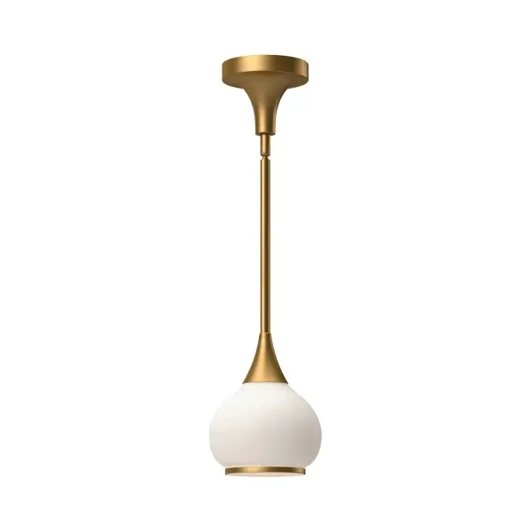 Hazel 6-Inch Pendant in Aged Gold with Clear Glass - Image 7
