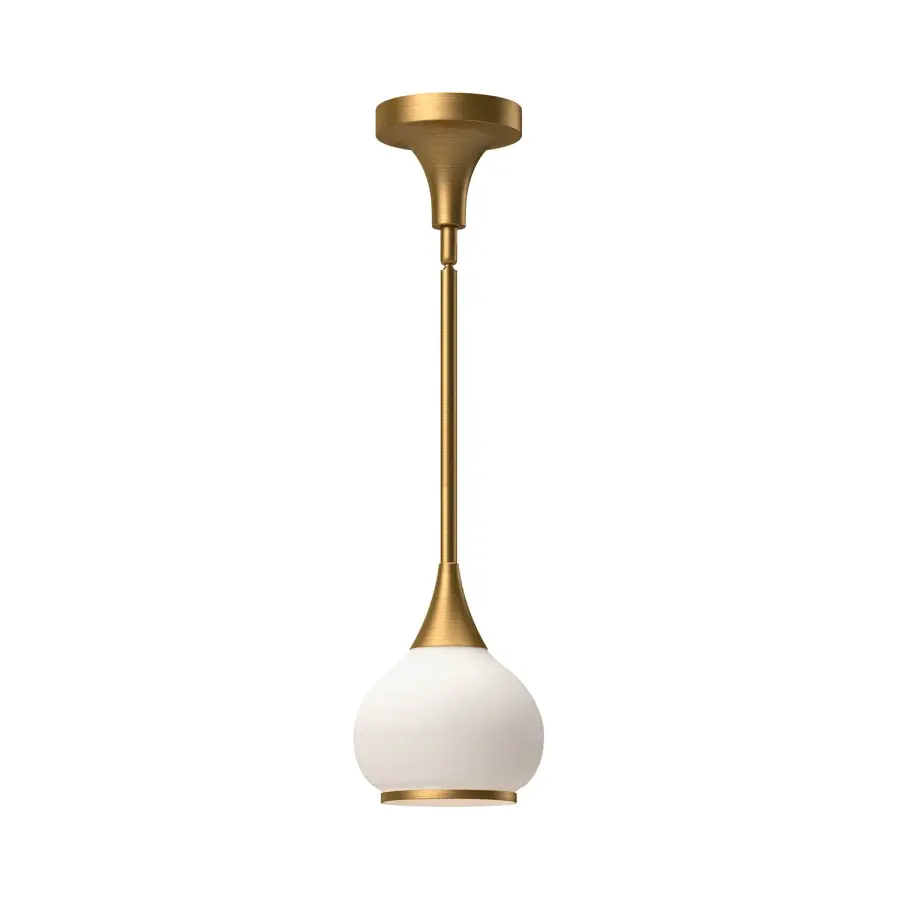 Hazel 6-Inch Pendant in Aged Gold with Clear Glass - Image 7