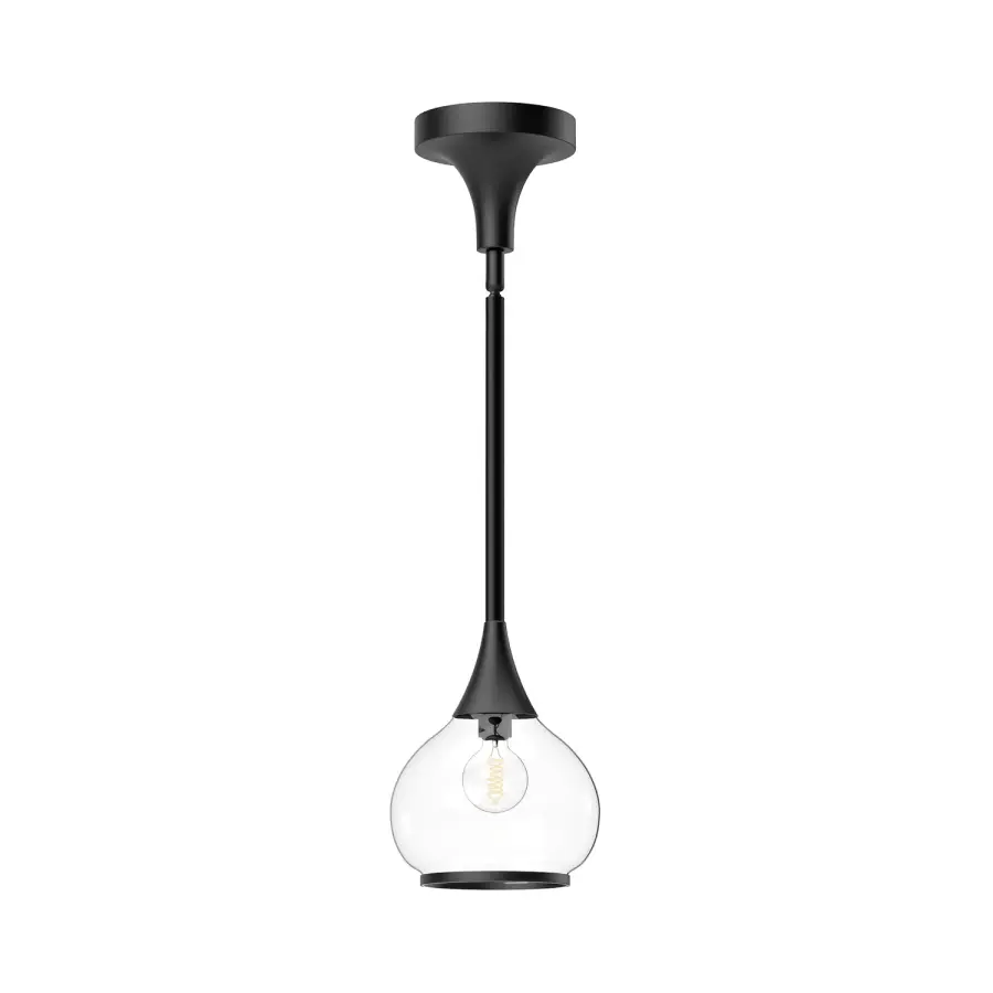 Hazel 6-Inch Pendant in Aged Gold with Clear Glass - Image 9