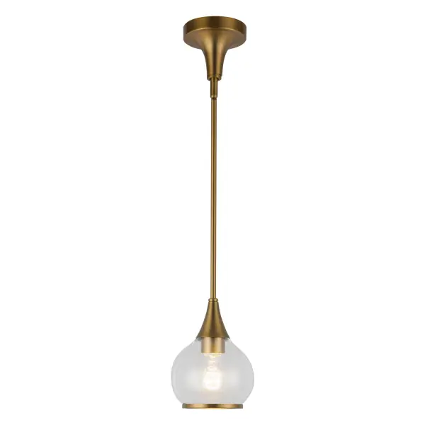Hazel 6-Inch Pendant in Aged Gold with Clear Glass - Image 10