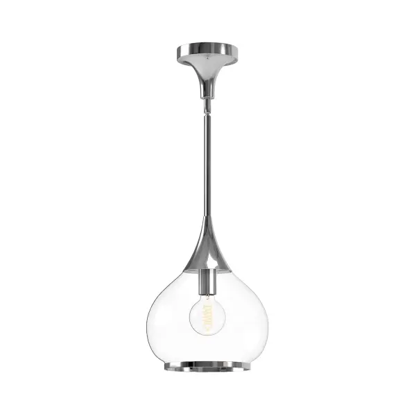 Hazel 10-Inch Pendant in Aged Gold with Clear Glass - Image 2