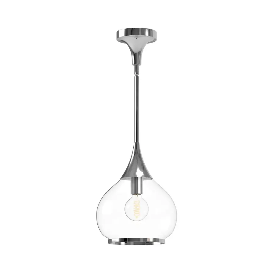 Hazel 10-Inch Pendant in Aged Gold with Clear Glass - Image 2
