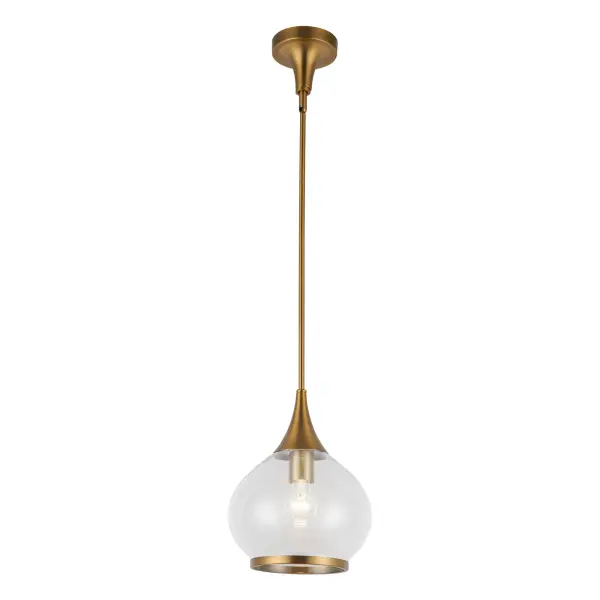 Hazel 10-Inch Pendant in Aged Gold with Clear Glass - Image 11