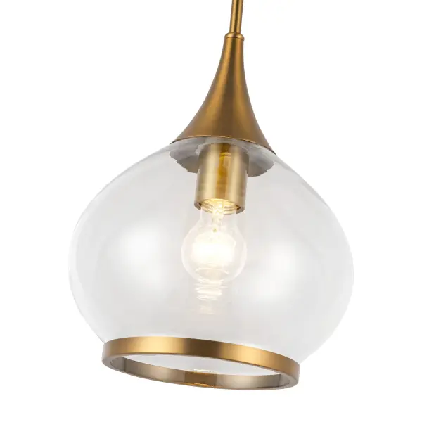 Hazel 10-Inch Pendant in Aged Gold with Clear Glass - Image 13