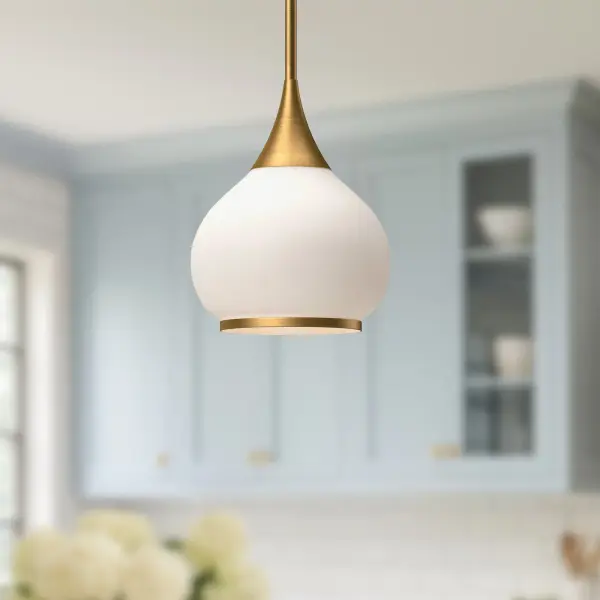 Hazel 10-Inch Pendant in Aged Gold with Clear Glass - Image 16