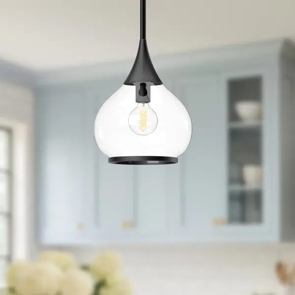 Hazel 10-Inch Pendant in Aged Gold with Clear Glass - Image 17