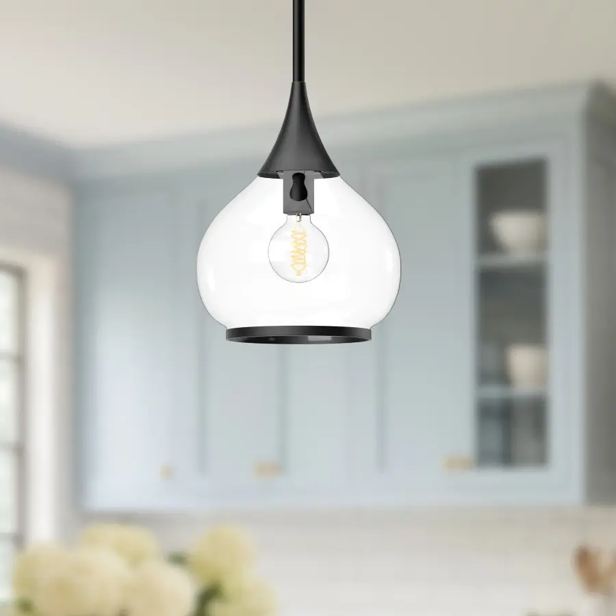 Hazel 10-Inch Pendant in Aged Gold with Clear Glass - Image 17