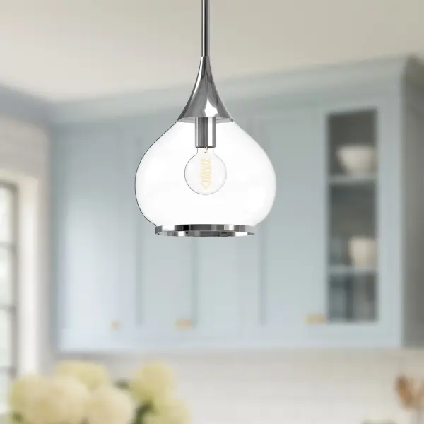 Hazel 10-Inch Pendant in Aged Gold with Clear Glass - Image 19