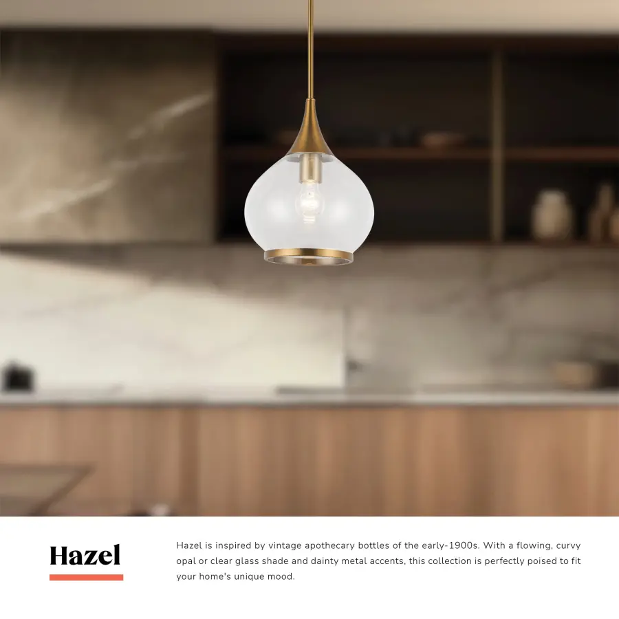 Hazel 10-Inch Pendant in Aged Gold with Clear Glass - Image 21