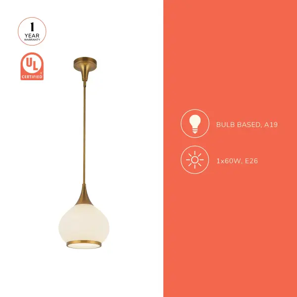 Hazel 10-Inch Pendant in Aged Gold with Clear Glass - Image 22