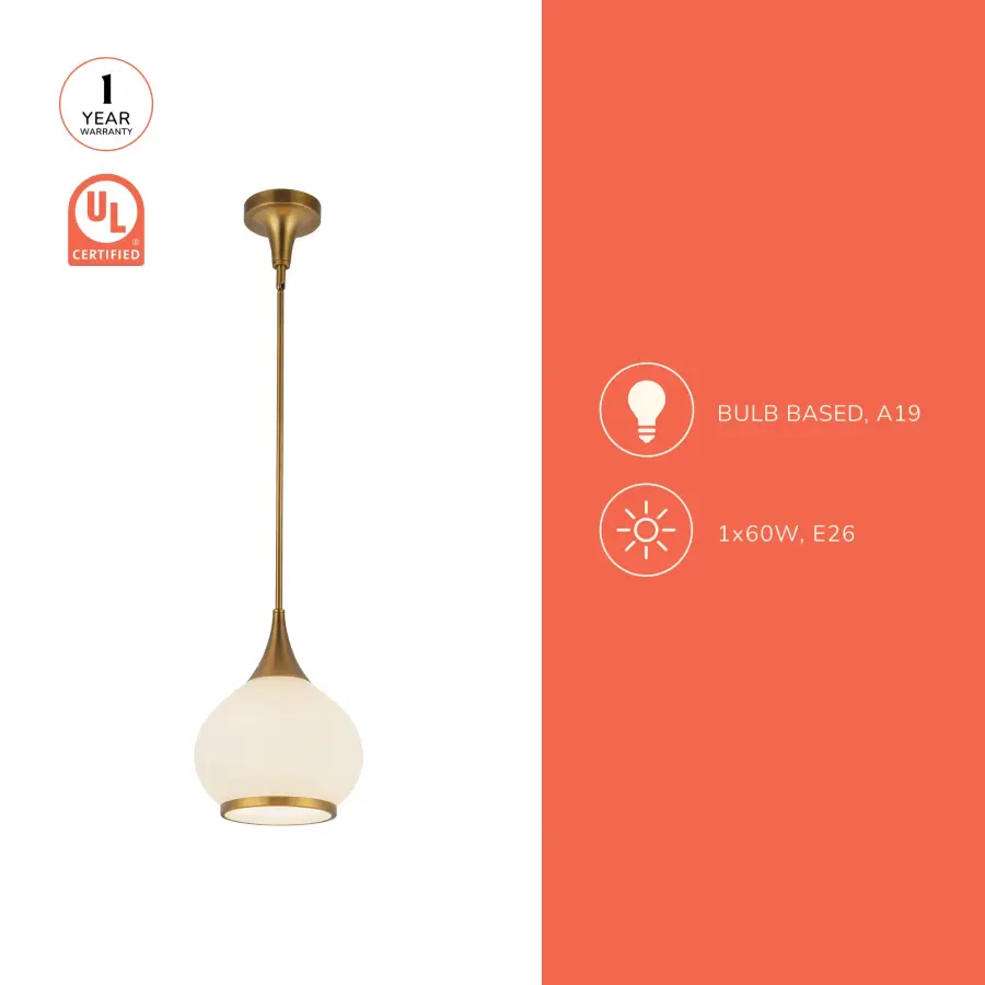 Hazel 10-Inch Pendant in Aged Gold with Clear Glass - Image 22