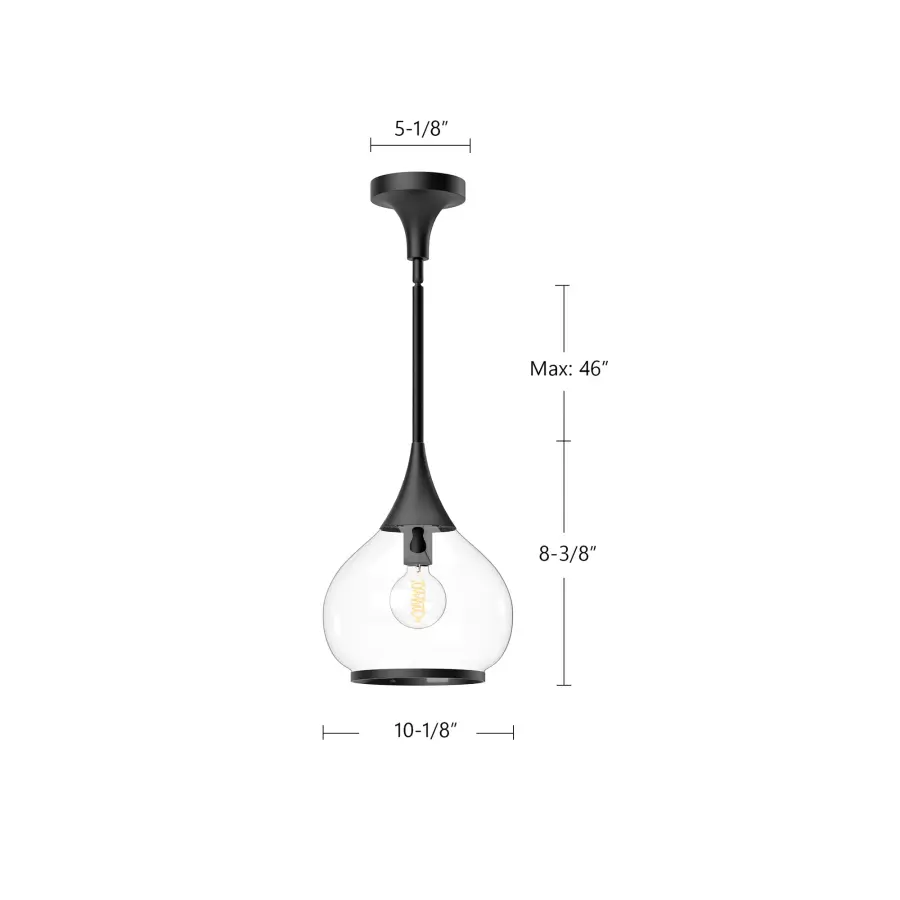 Hazel 10-Inch Pendant in Aged Gold with Clear Glass - Image 23
