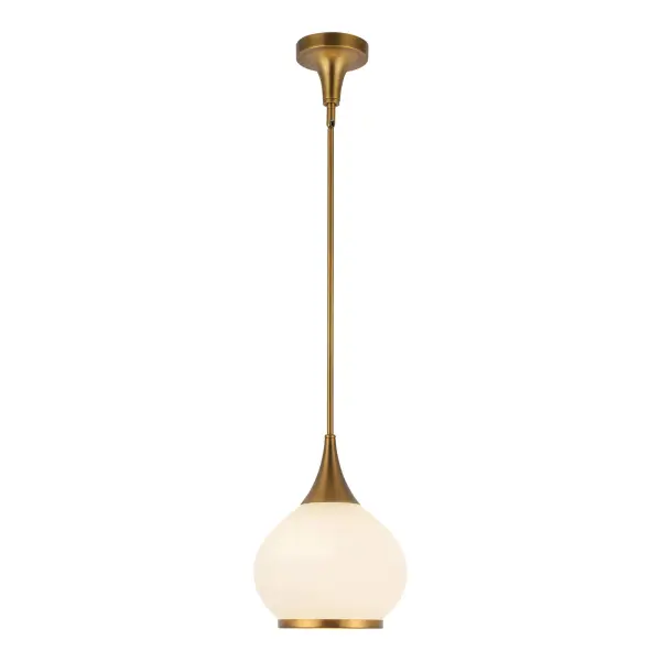 Hazel 10-Inch Pendant in Aged Gold with Clear Glass - Image 5